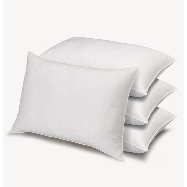 4 Pack 100% Cotton Dobby Windowpane SOFT Pillow - Standard Size